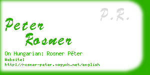 peter rosner business card